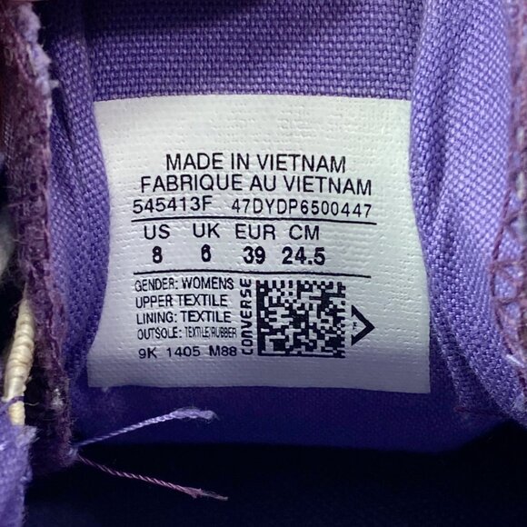 Converse Women's Chuck Taylor All Star Shoreline Slip On Sneaker Purple Lace 8 - Picture 8 of 8